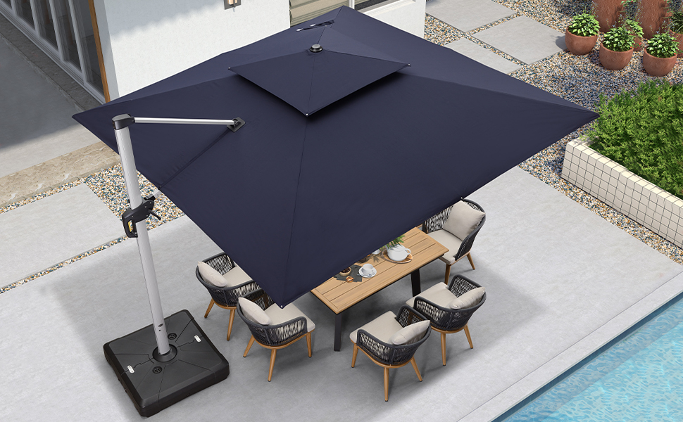 🔥Order today and enjoy Special discounts🔥- Outdoor Solar LED Cantilever Patio Umbrella