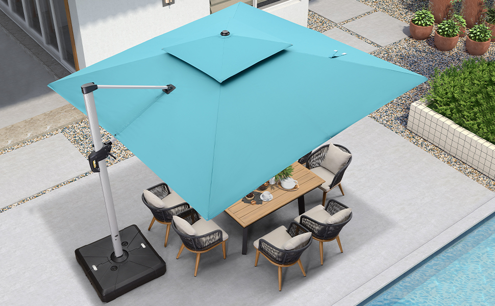 🔥Order today and enjoy Special discounts🔥- Outdoor Solar LED Cantilever Patio Umbrella