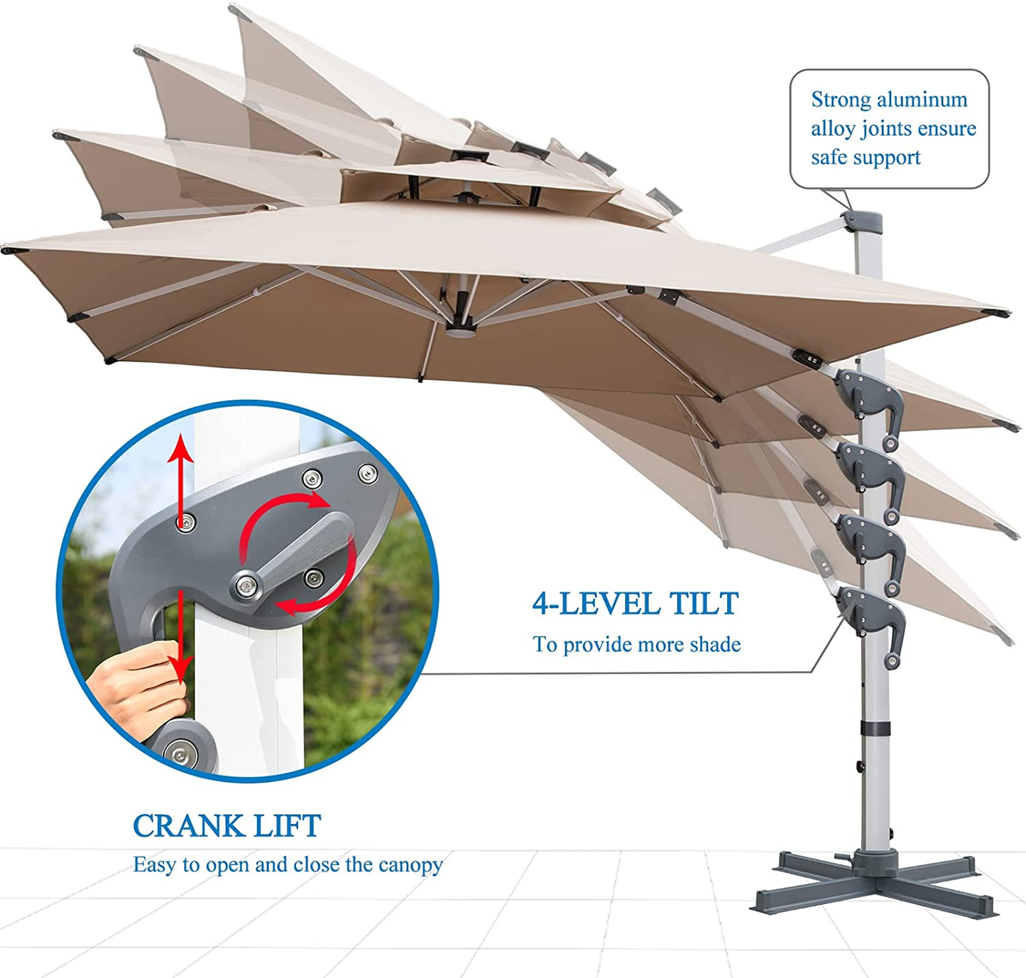 🔥Order today and enjoy Special discounts🔥- Outdoor Solar LED Cantilever Patio Umbrella