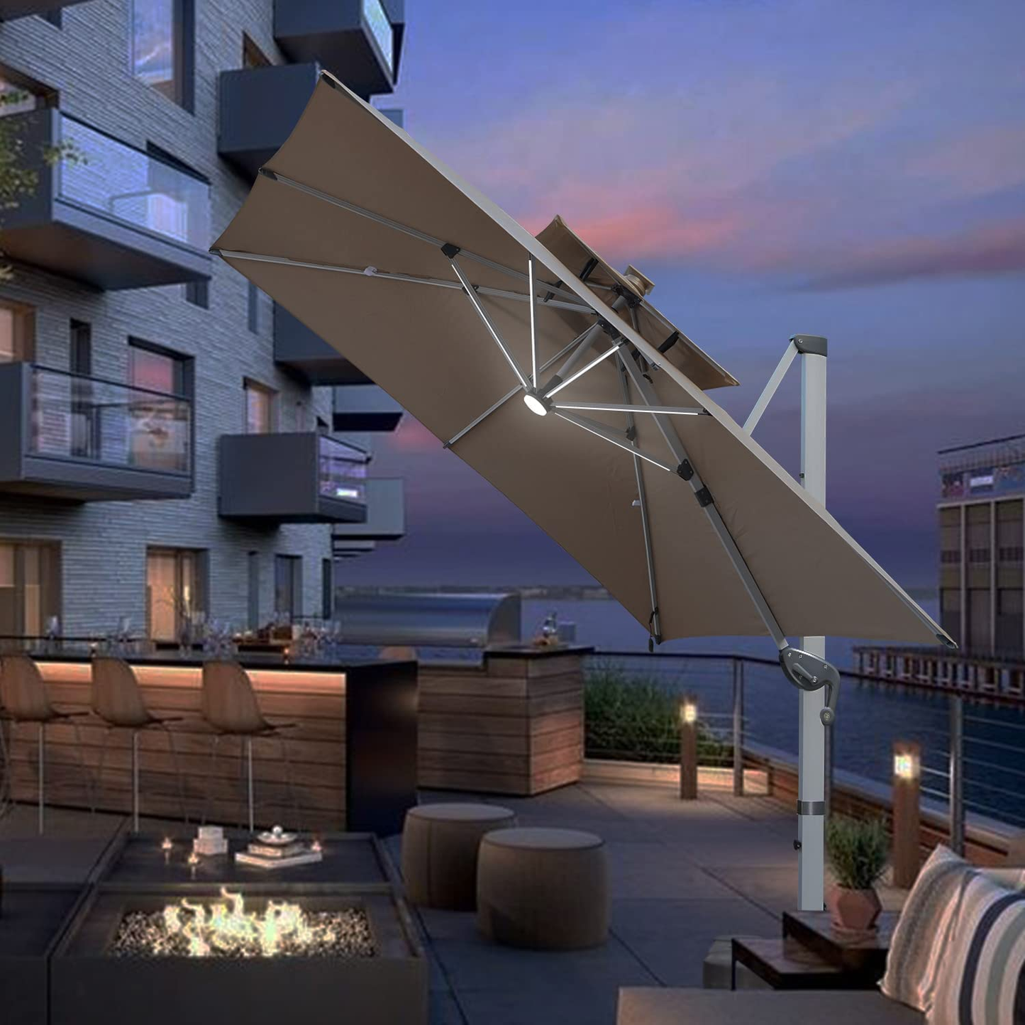 🔥Order today and enjoy Special discounts🔥- Outdoor Solar LED Cantilever Patio Umbrella
