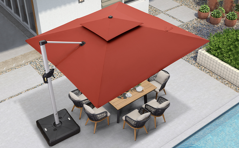 🔥Order today and enjoy Special discounts🔥- Outdoor Solar LED Cantilever Patio Umbrella