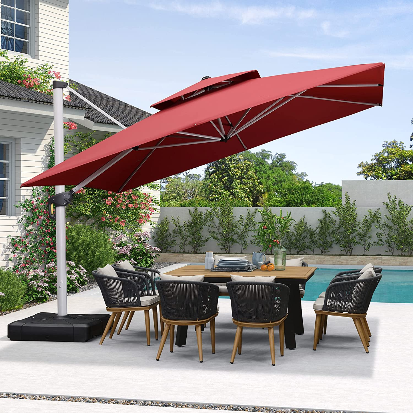 🔥Order today and enjoy Special discounts🔥- Outdoor Solar LED Cantilever Patio Umbrella
