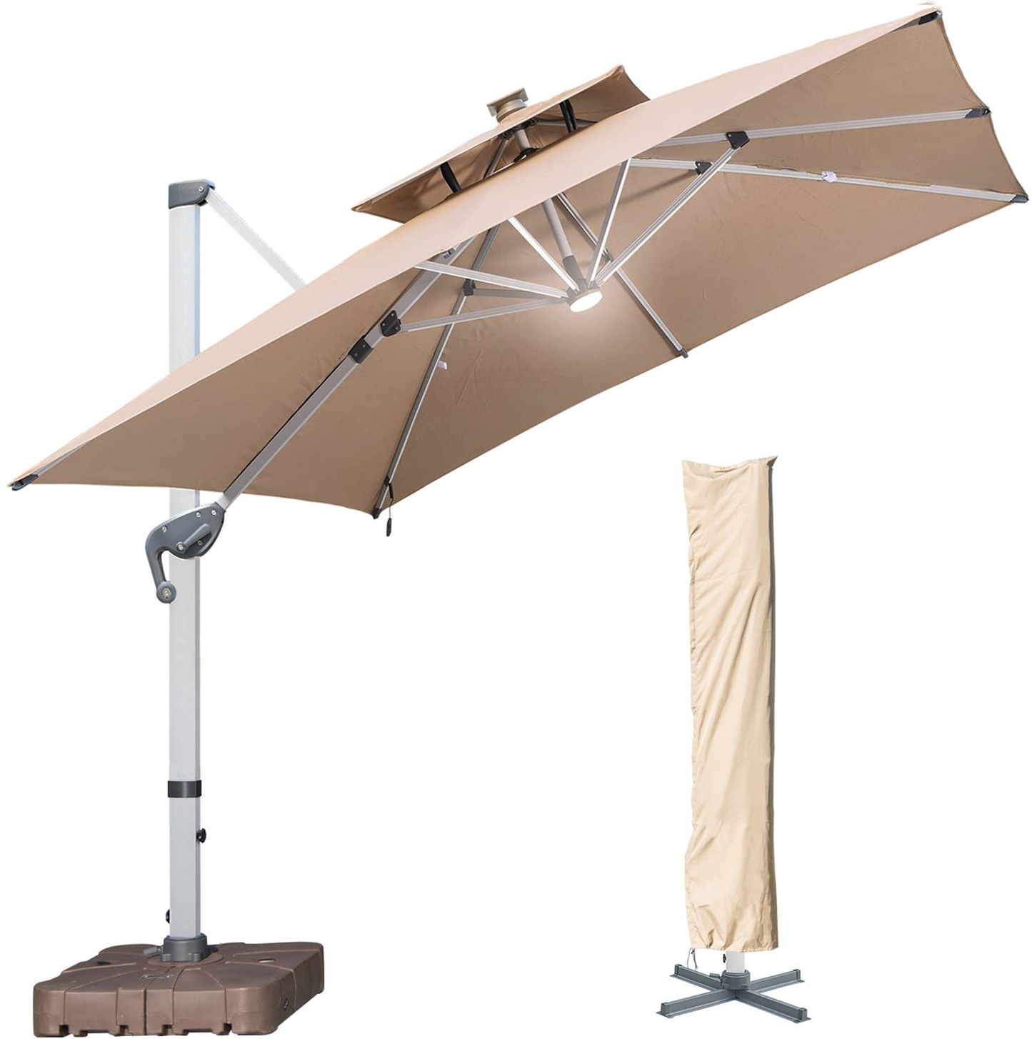 🔥Order today and enjoy Special discounts🔥- Outdoor Solar LED Cantilever Patio Umbrella